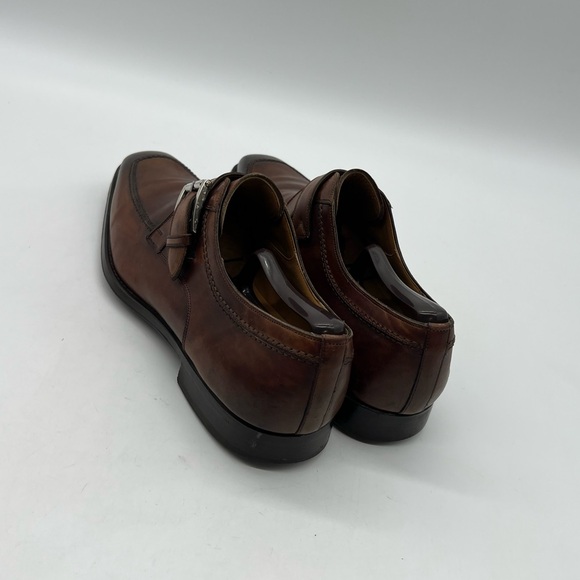Magnanni Men’s Sz 10.5M Burnished Brown Leather Single Monk Strap Dress Shoes. - Picture 5 of 13